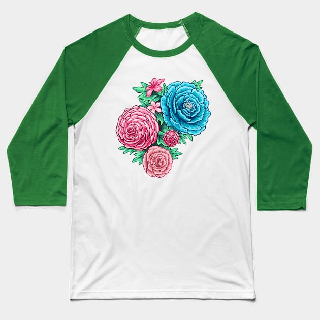 Crystal Bloom Baseball T-Shirt by codrea